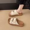 Super Fire Thick-soled Slippers for Women's Summer Outer Wear 2025 New Fashionable Versatile Sandals To Increase the Height of Simple Belt Buckle