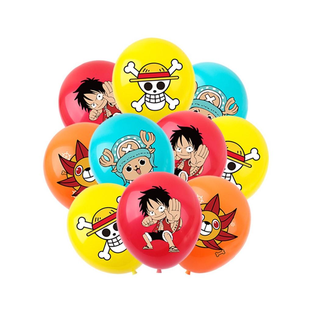 Мультяшные принадлежности для вечеринки в стиле ONE PIECE с Луффи, воздушные шары, флажки, украшения для торта, товары для дома