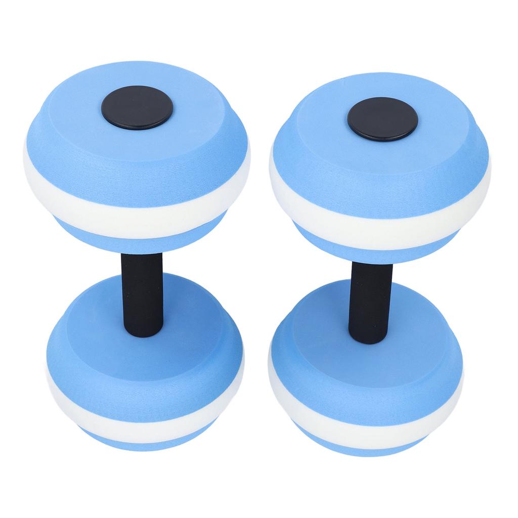 2PCS Water Dumbbells EVA Floating Dumbbell Fitness Barbells Equipment for Water Aerobic Exercise Blue and White