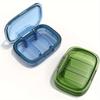 2 Pcs 3 Compartment Small Pill Box, Moisture Proof Pill Case, Travel Pill Organizer for Pocket Purse, Daily Portable Medicine Vitamin Box