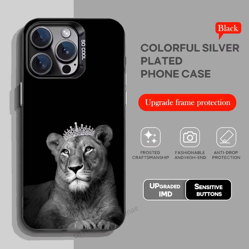 Чехол для телефона с рисунком льва для iPhone 15 16 Pro Max Air SE 11 13 Pro 14 Plus 12 11Pro 15Pro Max 16e
