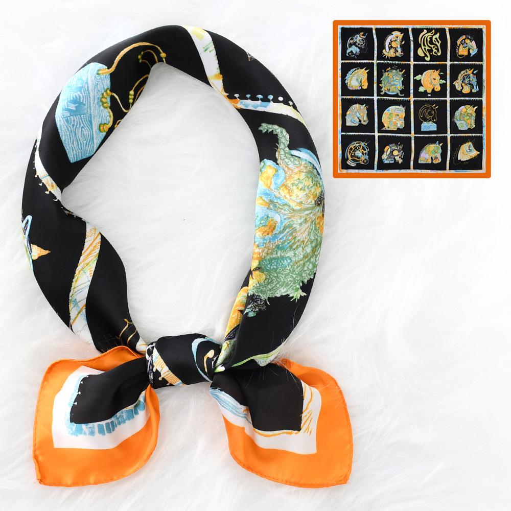Women'S New Fashionable Atmosphere Simulation Silk Scarf Neck Protection Scarf Spring Summer Autumn Square Scarf