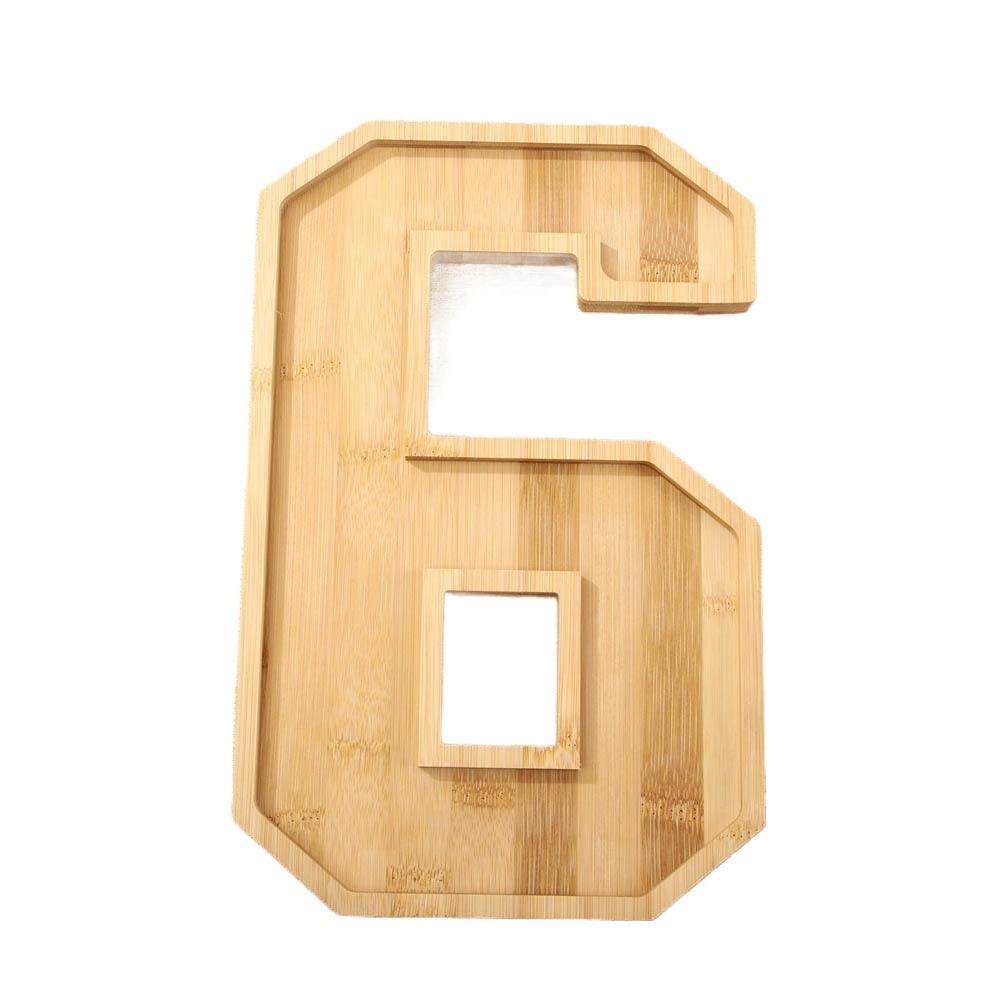 Large Wood Number Serving Tray Decorative Number Food Tray Chocolate