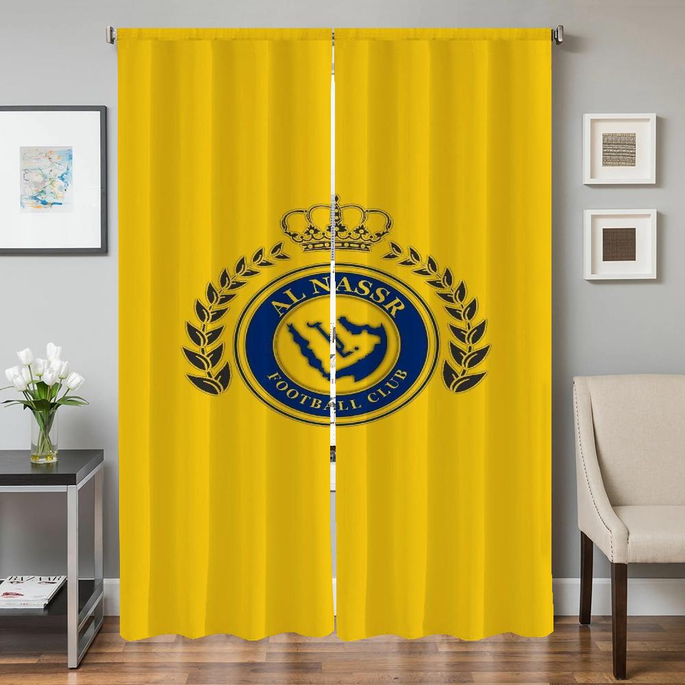 Set Of 2 Home Interior Kitchen Curtains Living Room Door Curtain Al Nassr Fc Partition Bedroom Decoration With Darkening Polyester Perfect For Area