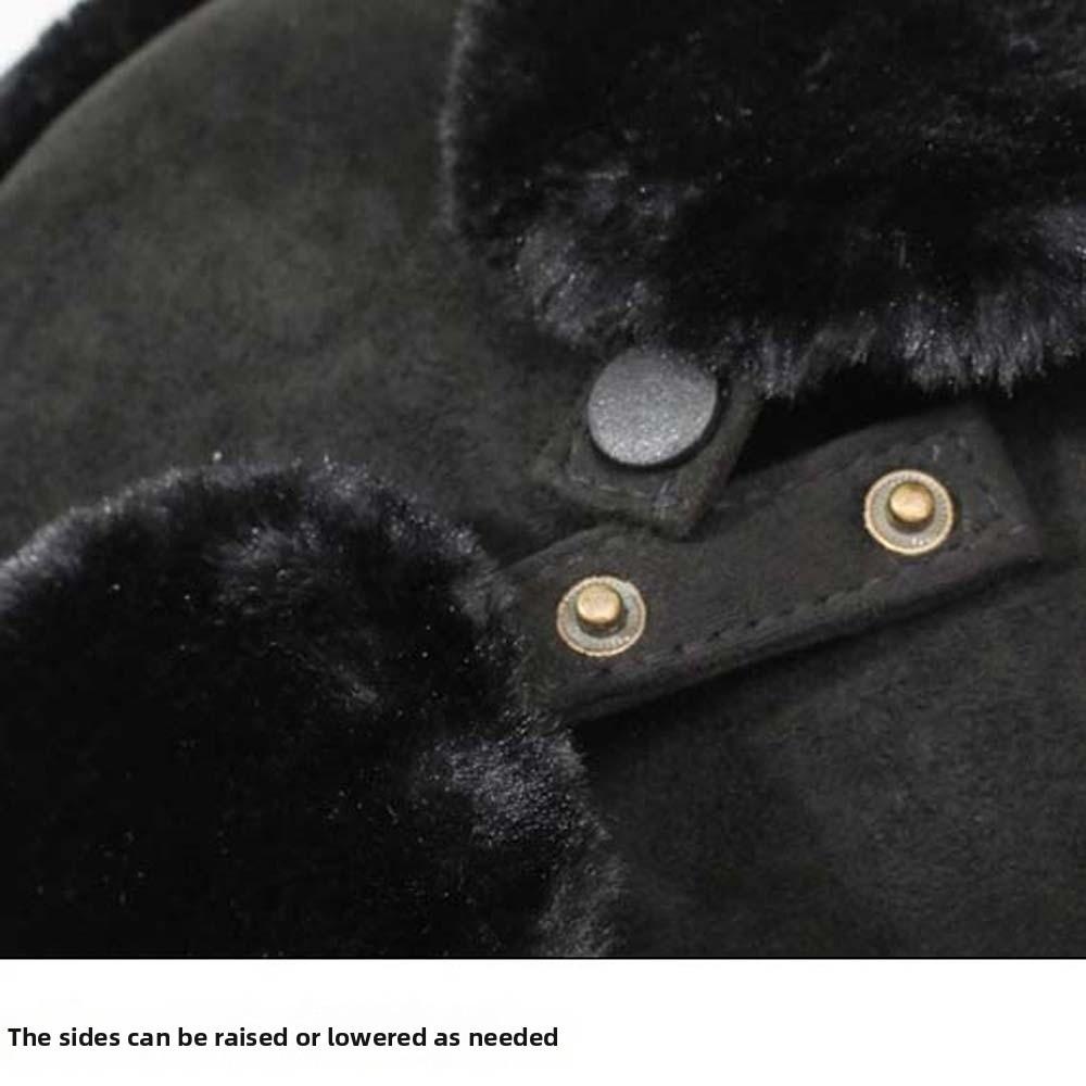 Insulated Winter Trapper Hat Thermal Earflap Flat Top Windproof Mens Cap Lei Feng Cap Cycling