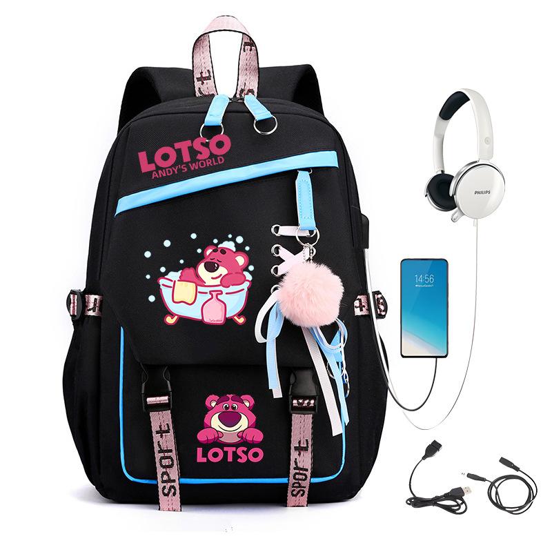 Sweet Strawberry Bear Children'S Backpack Lightweight Ridge Protection Large Capacity Primary And Secondary School Student Burden Reduction School Bag