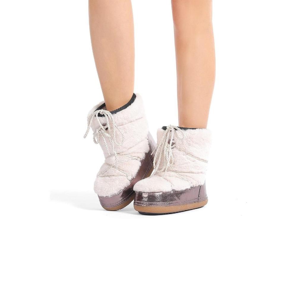 Женские зимние сапоги с противоскользящей подошвой и меховой защитой от воды и снега, с защитой от холода и шерсти внутри