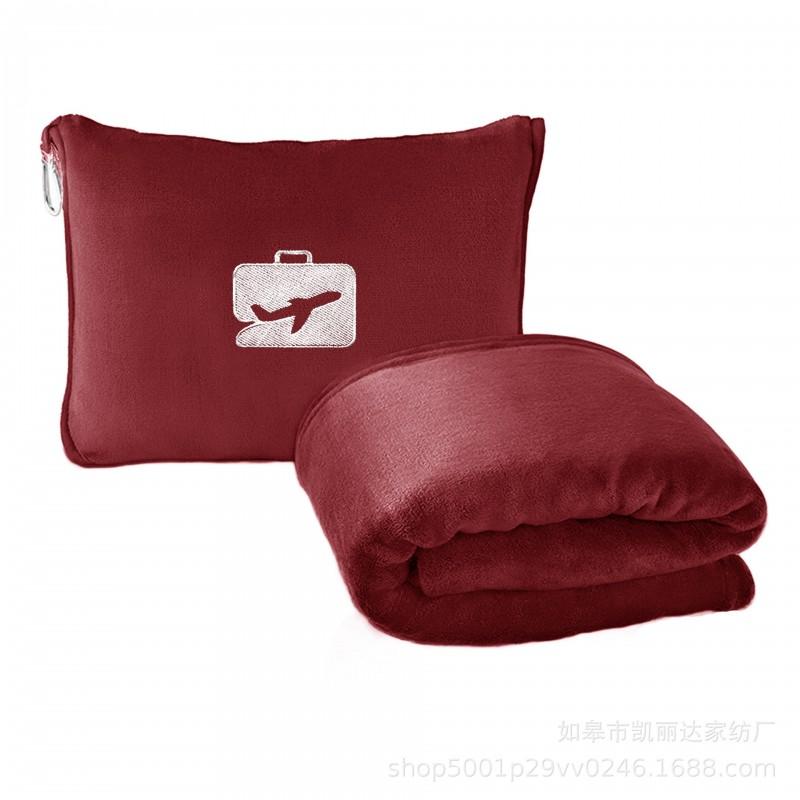 Travel Blanket With Built-in Pillow Airplane Car Camping Soft Fleece Throw Foldable Compact 101x152cm/127x152cm