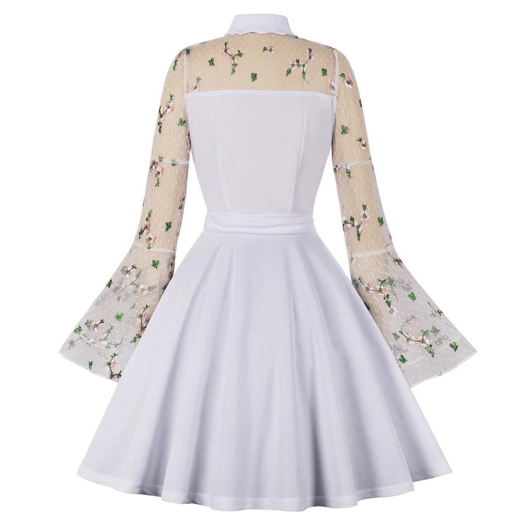 Женские ретро-готические свободные платья с вышитыми развевающимися рукавами и вырезом в форме сердца Платье на Хэллоуин Вечерняя коктейльная вечеринка Повседневная одежда Одежда для особых случаев S-4XL