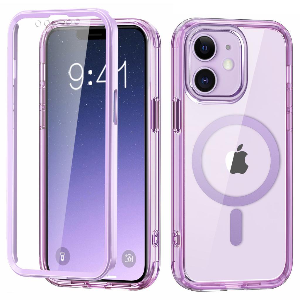 For iPhone 11 Clear Case Front/Back Full Protection Phone Shell Compatible with MagSafe