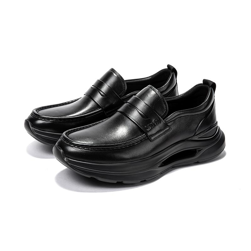 Simple and neat one foot loafers, versatile business and casual leather shoes for men