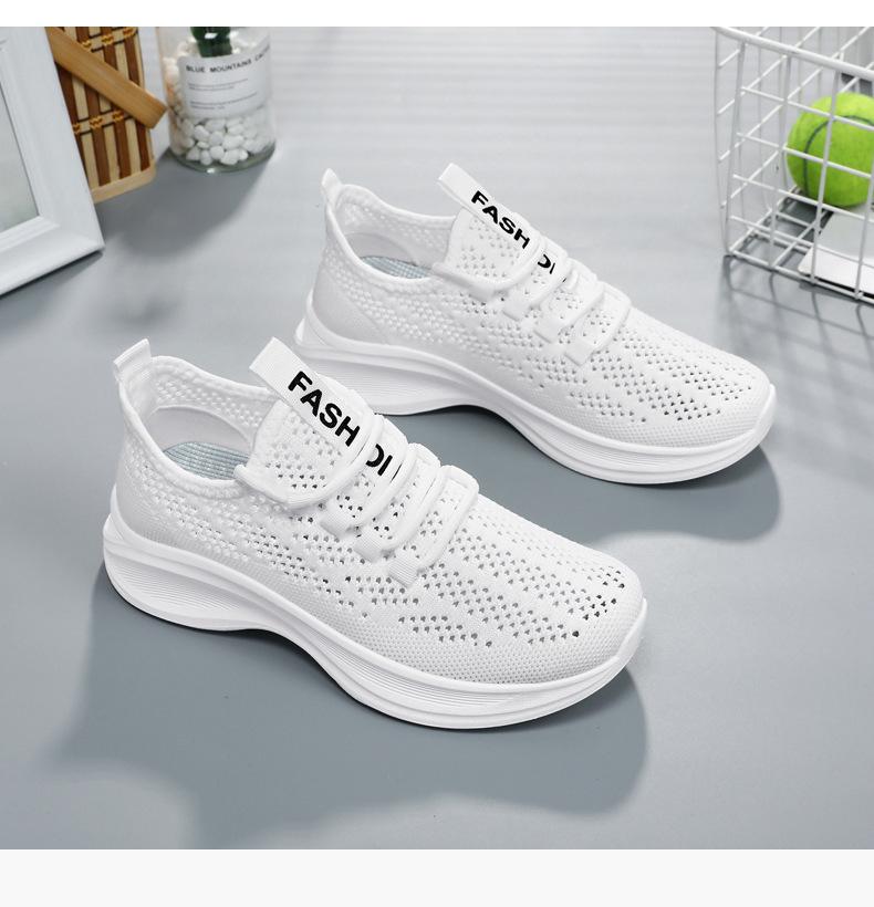 Женские 2025 Весенние Кроссовки Flyknit Повседневные Дышащие Модные Тренд Корейский Стиль Спортивная Обувь