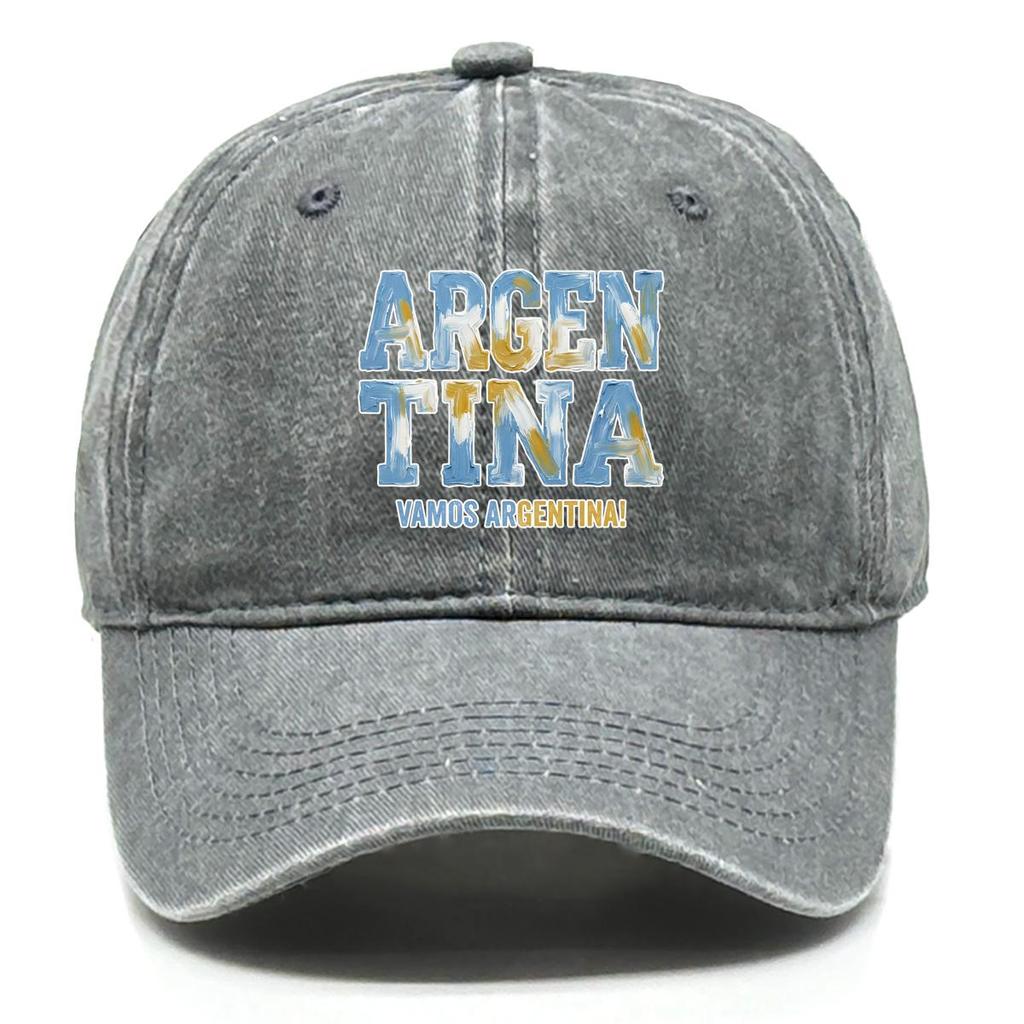 Бейсболка Snapback с принтом флага "АРГЕНТИНА" "ДАВАЙ, АРГЕНТИНА", Регулируемая бейсболка, Головной убор, Однотонная, С изогнутым козырьком, Модная женская кепка