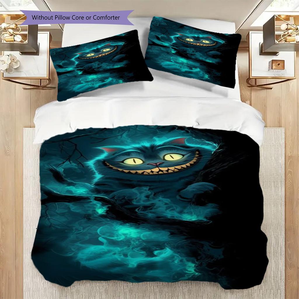 Cheshire Cat Blue Smoke Bedding 1 Duvet Cover 2 Pillowcase Without Core Bedding Set Duvet Cover And Pillowcase Christmas Birthday Gift