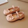 Girls Leather Shoes Bowknot Princess Shoes Soft Soled Solid Color Kids Shoes