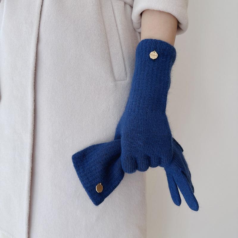 Высококачественные длинные зимние термоперчатки из енотовой шерсти, женские, с двумя пальцами, чувствительными к экрану, мягкие и универсальные