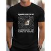 1pc Men'S Schrödinger'S Cat Physics T-Shirt - Heavyweight 180Gsm Tee Featuring The Renowned Thought Experiment Graphic, Black Science Apparel