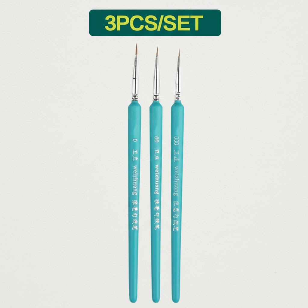 3 11Pcs Miniature Hook Pen Watercolor Soft Hair Oil Painting Long Hair Hand Painted Brush Gouache Acrylic Art Supplies