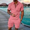 Men's Short Sets Outfits 2 Piece Summer Tracksuit Short Sleeve  Shirt And Shorts Set Casual Sport Suit