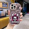 Phone Case: 2D flat design suitable for iPhone 18 17 16 15 14 13 Pro protective case, couple style, skull rabbit, Christmas and Halloween gifts