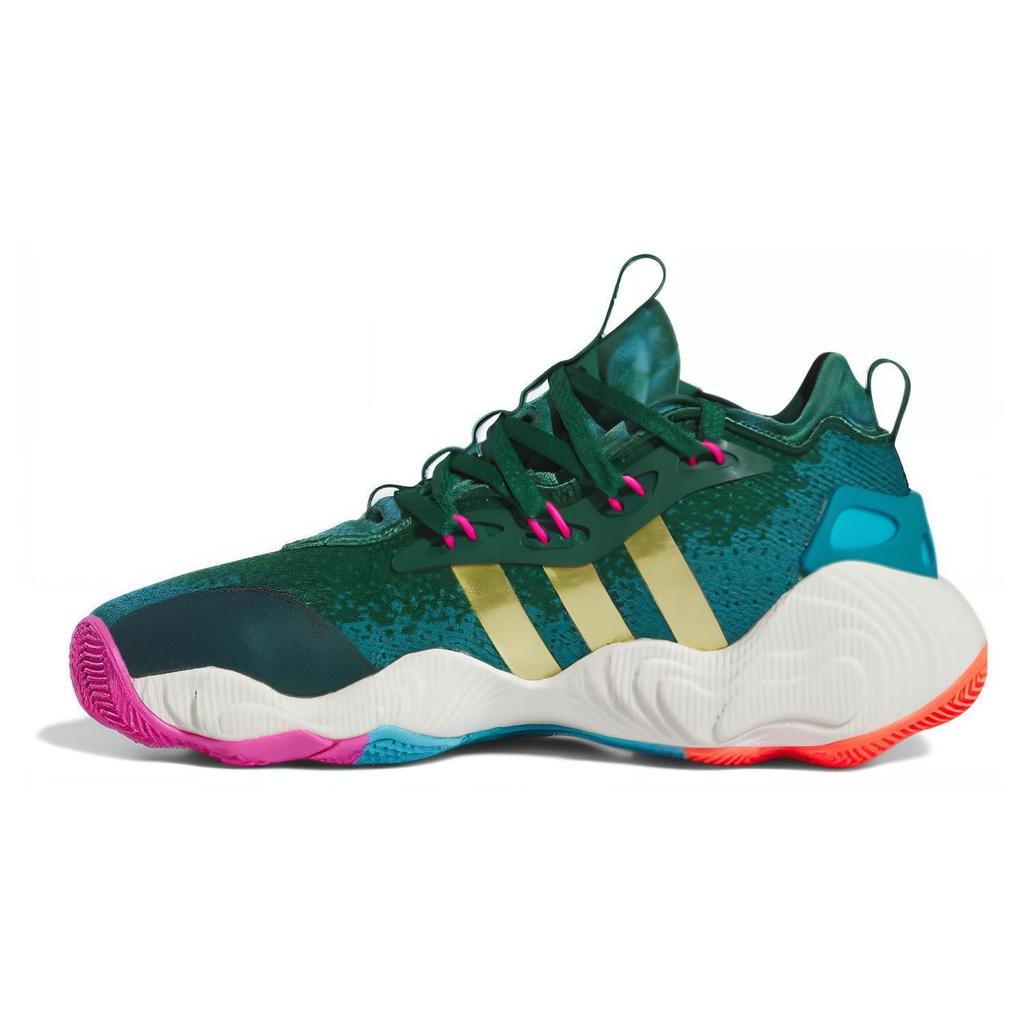 adidas Мужские кроссовки Trae Young 3 96 Olympics Green Team, темно-зеленые, золотисто-металлические, IE9301