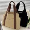 Large Capacity Canvas Commute Tote Bag Women Student Portable Shoulder Bag Travel Handbag