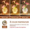 USB Rechargeable Morning Glory Night Light Crystal Flower Bedside Lamp for 1200mAh Desk Decor