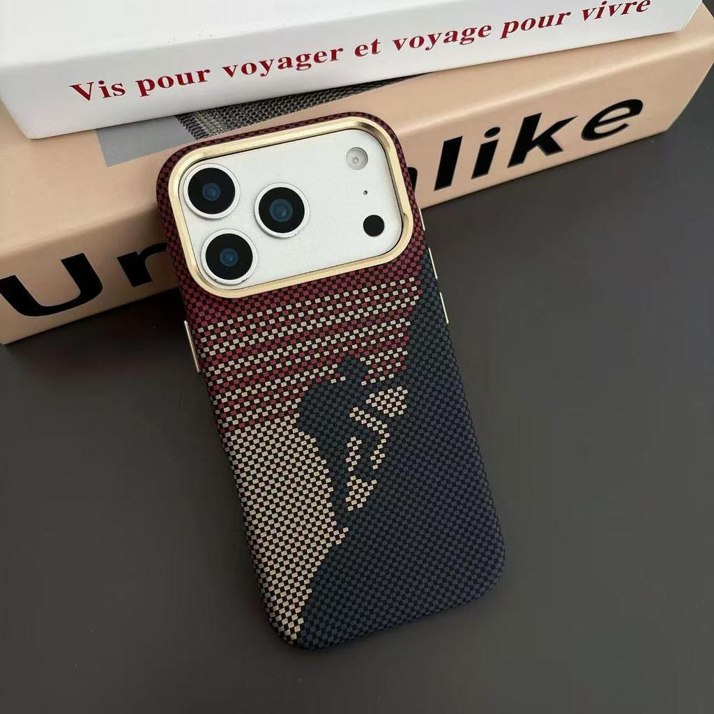 Магнитный чехол Kevlar «Закат и Восход Луны» для iPhone 17 Pro Max - Защита от падений, Креативный дизайн, Совместим с Apple 16