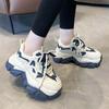 Retro Versatile Dad Shoes for Women 2024 New Thick Sole Inner Increase Colored Sports Casual Vulcanized Shoes Zapatillas Mujer