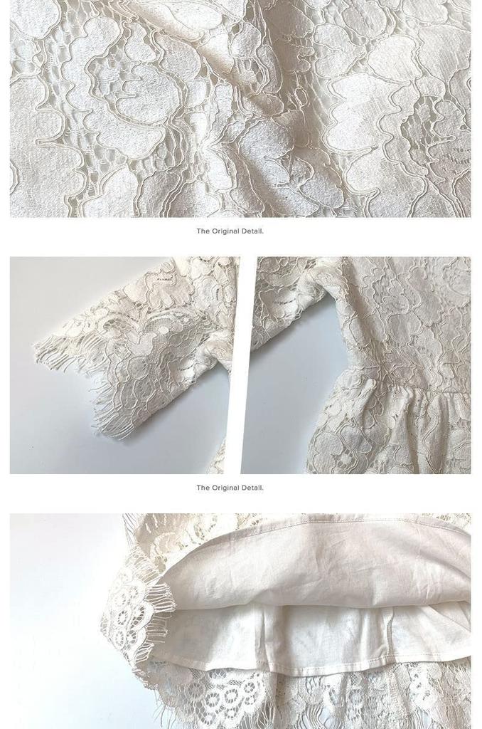 White Short Size Perfect for Memorial and This formal lace dress is and stylish in Biei-ya Children's All-Lace Dress, Sleeves, 130, Weddings,