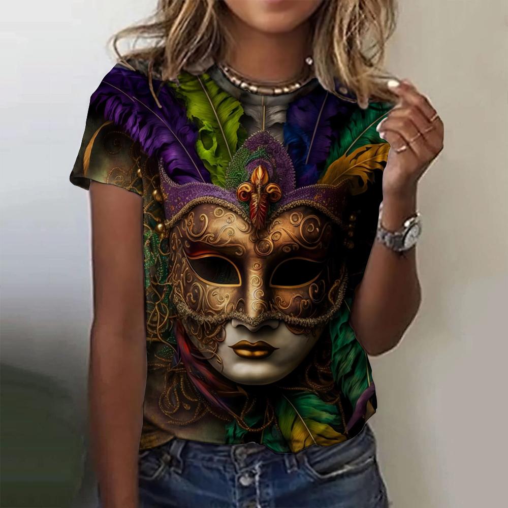 Women Party 3d Carnival Printed Top For Woman Gothic Graphic Clothes Winter Holiday Summer Casual