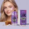 Zephoco Halloween Shimmer Makeup Stick Purple, Festive Party Makeup Glitter Decoration Solid Cream
