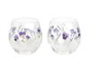 Hanafumi Tumbler Glasses, Approx. 380ml, Set of 2, Viola and Lavender Design, Made In Japan, Dishwasher Safe, G099-T283