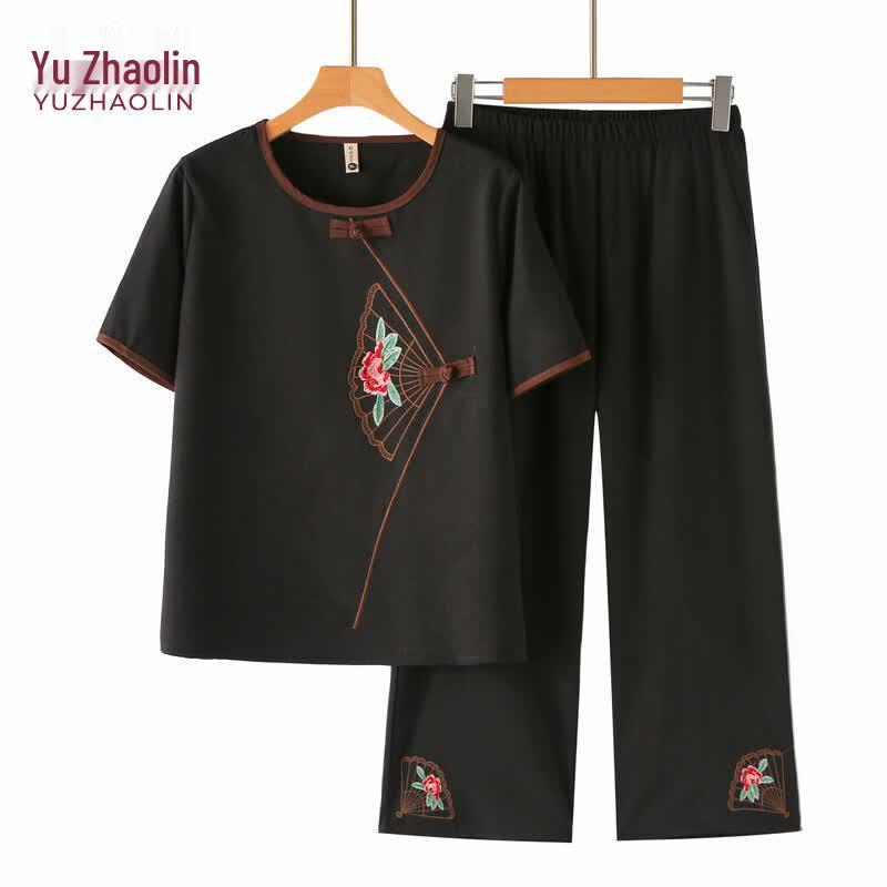Женский летний комплект из двух предметов с вышивкой YUZHAOLIN