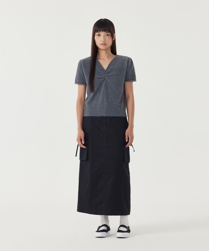 COVERNAT WOMAN Hairy Half Knit Light Gray