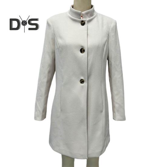 Зимнее осеннее женское пальто с воротником-стойкой и защитой шеи, длинный рукав, плотное теплое однобортное пальто с плотными теплыми карманами, средняя длина, женское пальто