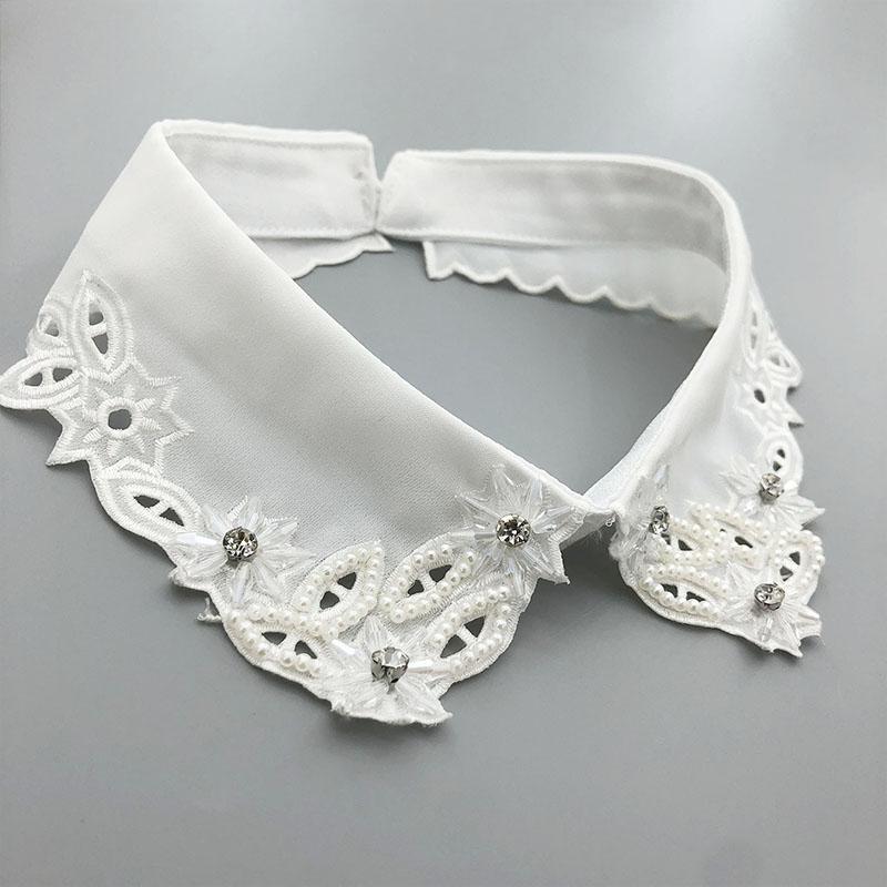 Beading Fake Collar Women Elegant Diamond Detachable Collars for Woman False Shawl Shoulder Wrap Lapel False Collars Woman Tie