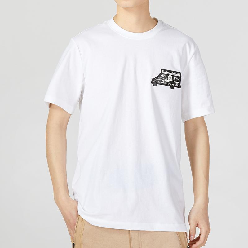 Nike T Shirts Men's White Crew Neck Moderate Straight Fit DZ2846-100