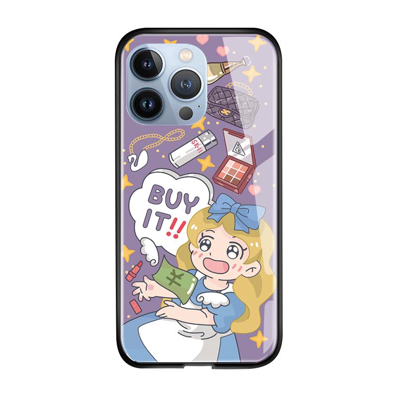 Чехол для телефона из закаленного стекла для iPhone 11 12 13 14 15 16 17 Redmi 10 12 14C Note10 Note14 Xiaomi 11Lite PocoC75 Мягкий край Ударопрочный Гладкий чехол
