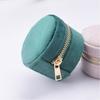 Mini Velvet Jewelry Box Round Shape Earrings Rings Bag Retro Jewelry Case  Travel