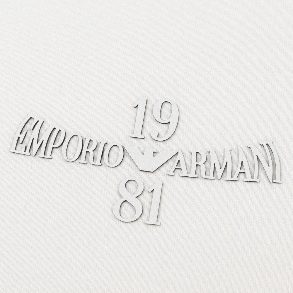 Emporio Armani Мужская футболка с принтом логотипа SS24, круглым вырезом, коротким рукавом, топ, бежевый, 3D1TH3-1JOCZ-01A7