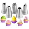10Pcs Stainless Steel Piping Nozzles Set for Cakes Biscuits Decoration Large Reusable Nozzles for Piping Bags Artistic Cake Piping Tool