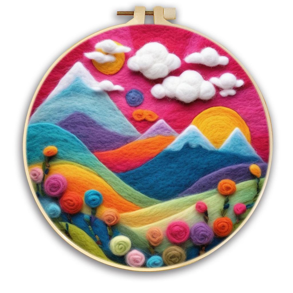 1 шт. Набор для вышивания с узором «Океан и горы», картина из фетра, подарок «Сделай сам»