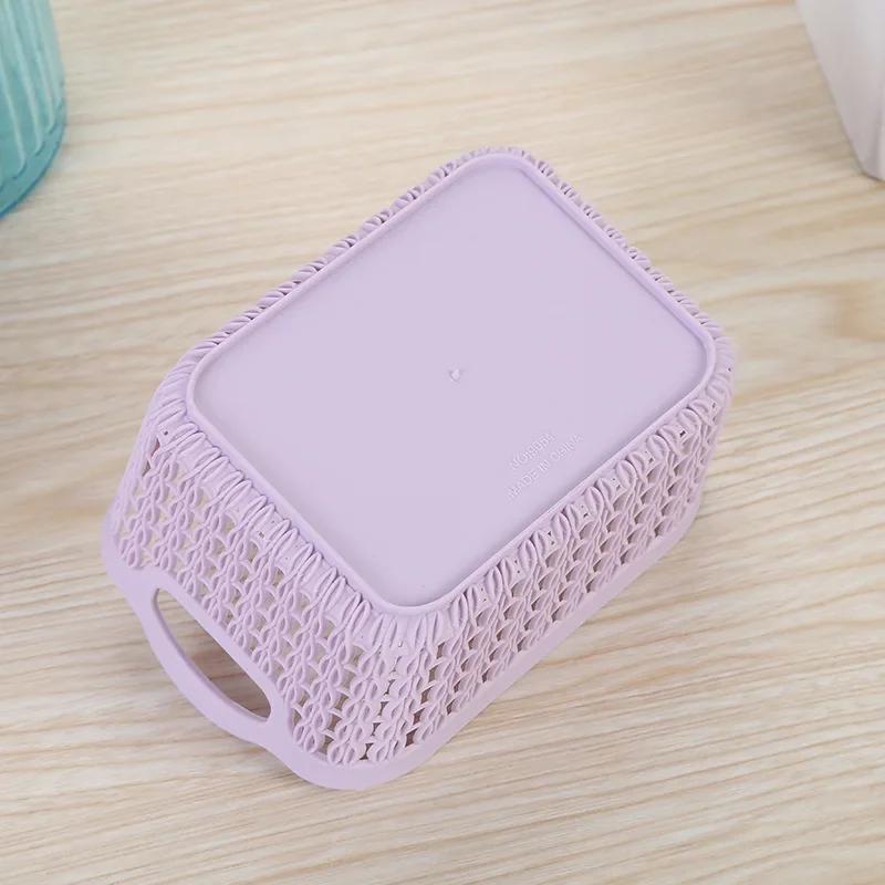 1 шт. Корзина для хранения, полая, переносная, резная, из ротанга, пластиковый органайзер, контейнер, кухонные, домашние, офисные корзины для хранения