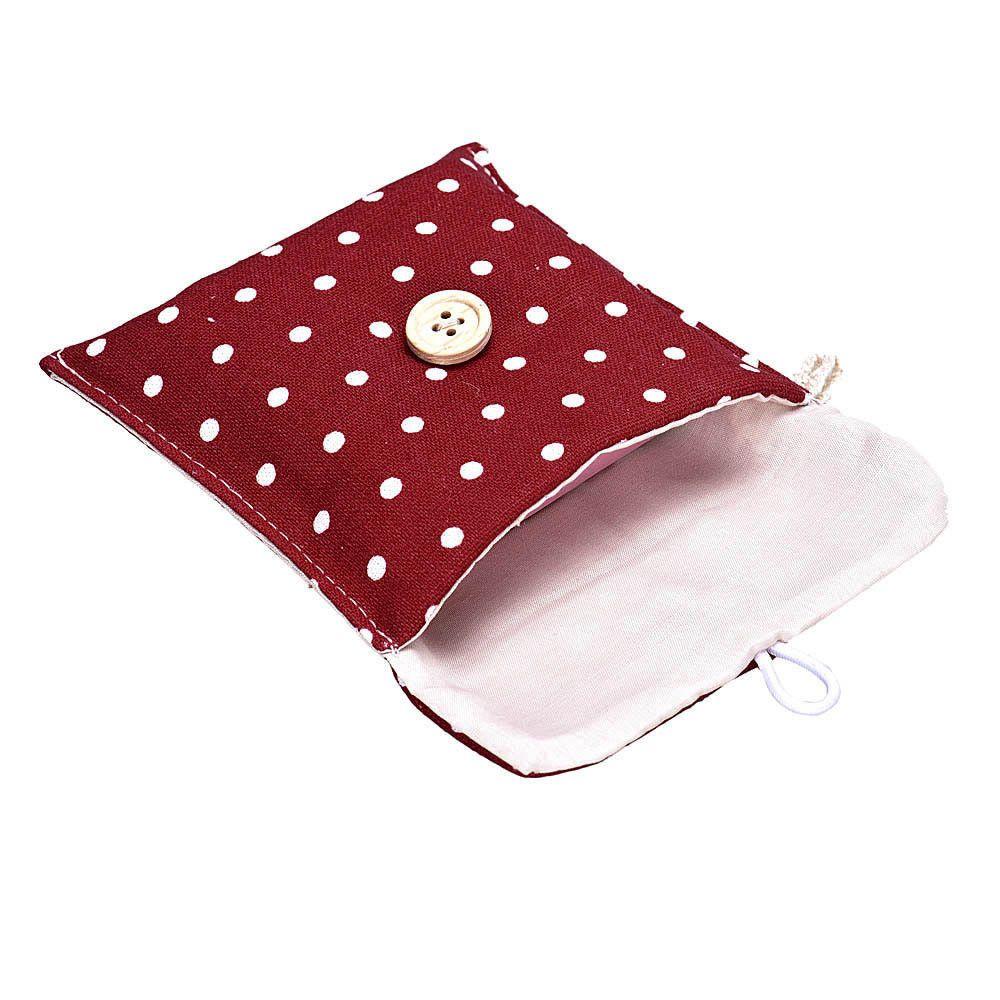 Women Girl Travel Sanitary Napkin Bag Storage Pouch Polka Dot Organizers
