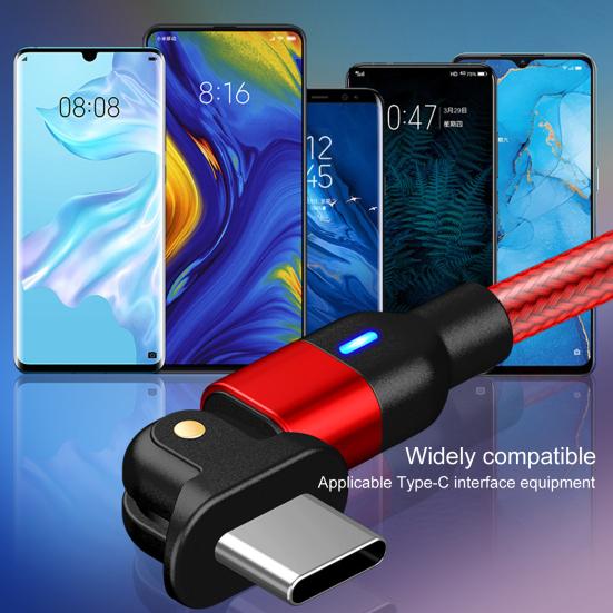 Кабель для передачи данных Тип C 180 градусов Вращающийся Зарядный шнур Тип веревки Нейлоновая оплетка