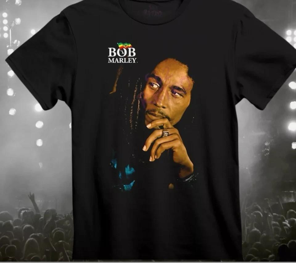 Хлопковая унисекс футболка Bob Marley Все размеры Черный S-5XL Унисекс футболка