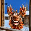 Removable Holiday Window Art Thanksgiving Sticker, Static Cling Fall Decal, Electrostatic Glass Stickers Cute Animal Sticker for Autumn Decoration
