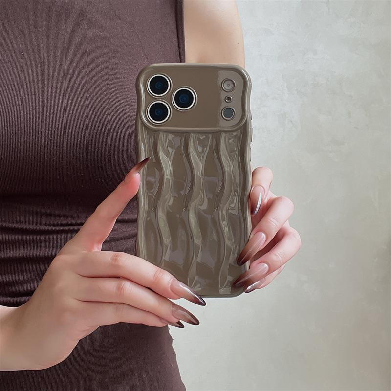 Мягкий чехол с 3D-волновым узором для iPhone 13-17 Pro Max