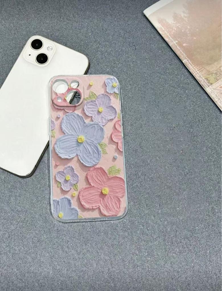 Розово-фиолетовый цветок подходит для чехла для мобильного телефона iphone17pro, браслета Apple 16, кейса 14 space, нового 15X.